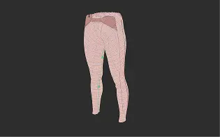 Custom-fit leggings built in LOOP, shown as a knit mesh over the body scan.